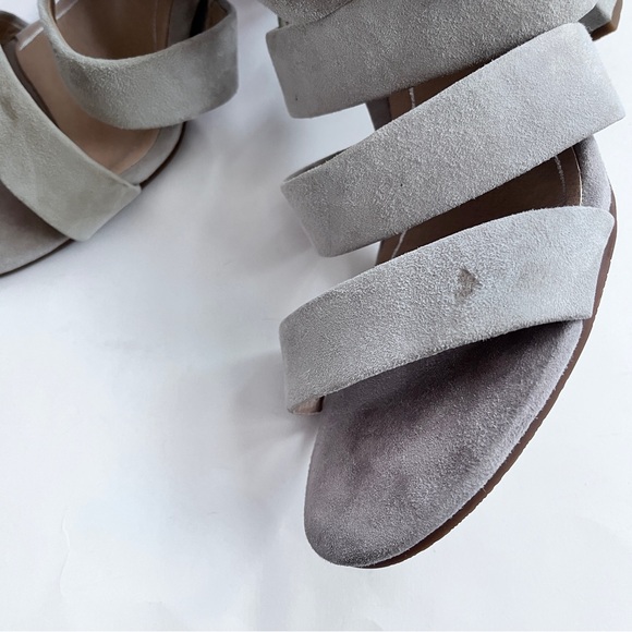 VIONIC Blaire Gray Suede Strappy Chunky Heel Sandals Size 9 - Picture 7 of 12
